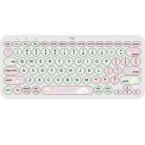 로지텍 블루투스 무선 키보드 K380, 시나몬롤 그레이, 텐키리스