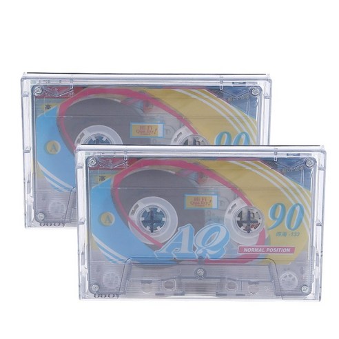 오디오 액세서리 2pcs 플라스틱 빈 테이프 표준 카세트 90 분 테이프 레코더 리피터 내구성 빈 테이프