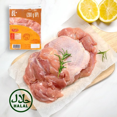 닭정육 닭다리살 정육 뼈없는 순살, 2kg, 2개