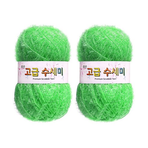 울클럽 별꽃수세미 만들기 DIY 고급수세미실 80g 2볼세트, 127형광연두