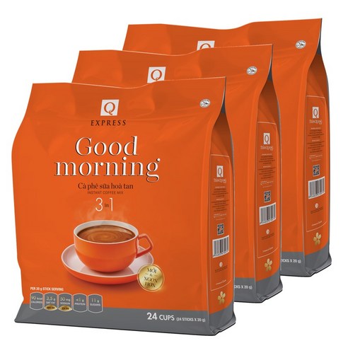 베트남 쓰어다 큐카페 굿모닝커피 3in1 밀크커피, 20g, 24개입, 3개