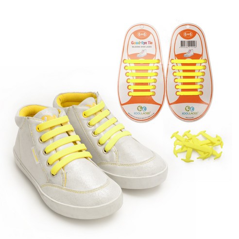 [쿨레이스] 매듭없는 신발끈 안풀리는 실리콘 신발끈 12p/고무줄 운동화끈 고무끈 어린이 유아 아동