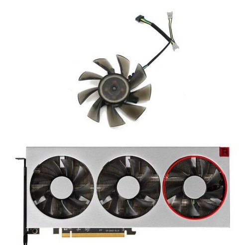 DIY 그래픽 비디오 카드 쿨러 팬 교체 Amd Xfx RX Radeon VII FD8015H12S 12V 0.32A 75mm, 02 B Fan, 02 B Fan