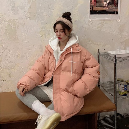 여성용 시와이 패션 오버핏 패딩 점퍼