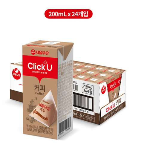 클릭유 서울우유 커피 24p, 96팩, 200ml