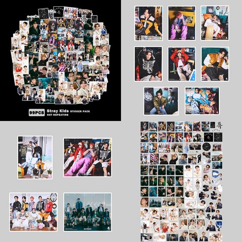 스트레이키즈 도무송 포카 스티커 100장 세트 외 10종 모음, 05.5-STAR 스티커(99장)