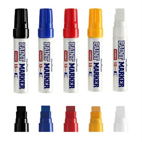 MUNHWA 15mm 두꺼운 PAINT MARKER 페인트 펜 마커 아크릴 유리 금속, 색상, 빨강