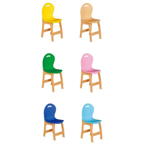 MORE94 6color 유아 의자 34x35x74cm 특수어린이집 유치원 보육사 교구장, 노랑