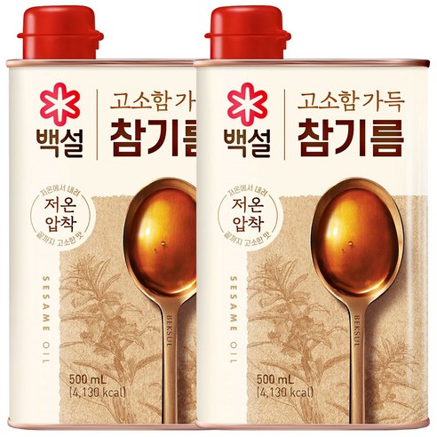 백설 진한참기름, 2개, 500ml