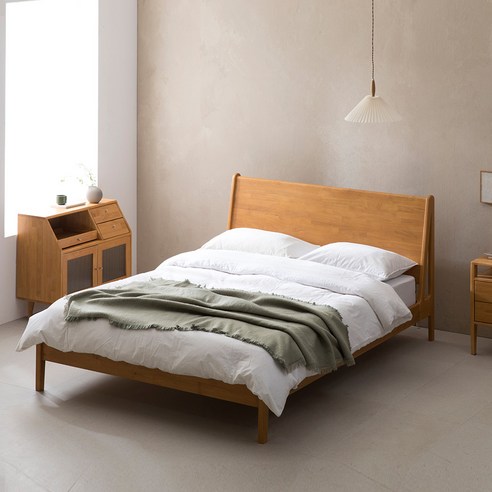 스칸딕퍼니처 헤이든 평상형 원목침대 세트 (방수커버 증정), 독립매트+방수커버, 딥내추럴