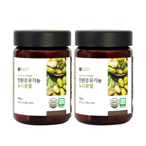 바로푸드 친환경 유기농 노니 분말 100g, 2통