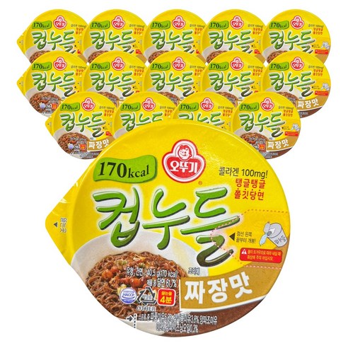 오뚜기 텁누들 짜장맛 컵, 40.5g x 15개