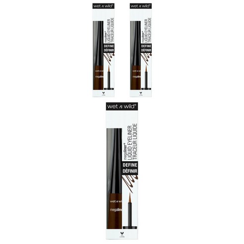 웻앤와일드 메가라이너 리퀴드 아이라이너 3.5ml, Dark Brown, 3개