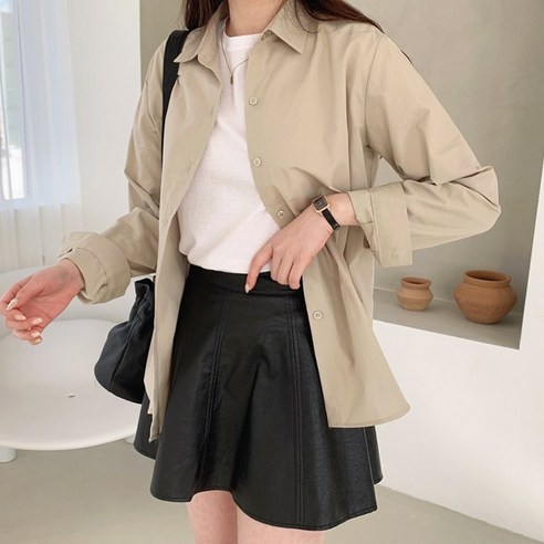 티데일리 [로켓] 포드 베이직 셔츠 여성용 무지 카라 기본 남방