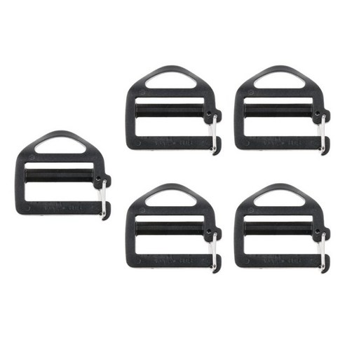 5PCS 블랙 플라스틱 웨빙 스트랩 버클 25mm/1inch 벨트 배낭 부착 조절기 등산 가방 액세서리, 35x32mm