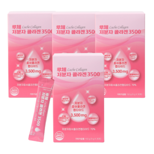 루체 저분자 피쉬 콜라겐 3500 펩타이드 비오틴 히알루론산 비타민C 엘라스틴 150g (5g x 30포), 1개, 5g