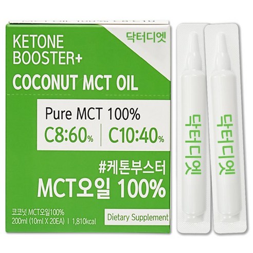 닥터디엣 케톤부스터 MCT오일 C8 C10 코코넛오일, 10ml 20개, 20개