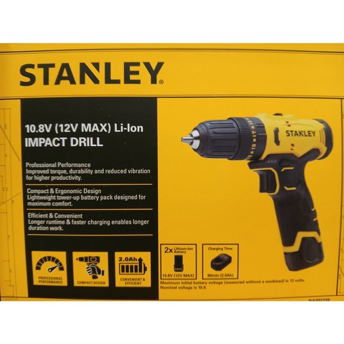 STANLEY 12V MAX 드릴 드라이버 SCD10D2K, 1개