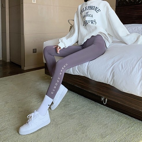 2021가을 상어 피부 레깅스 여성 플러스 벨벳/얇은 스타킹 9 포인트 얇은 다리 요가 바지 바비 바지 착용
