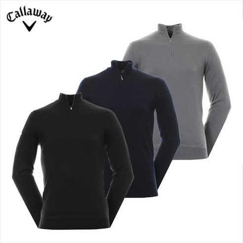 [CALLAWAY] 남성라운딩 니트 집업 스웨터 / 캘러웨이 골프웨어 윈드스토퍼 / CGGF7079 019 410 039