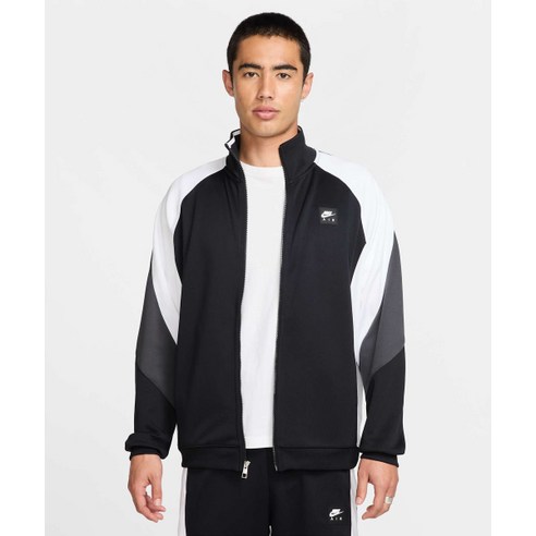 나이키 NIKE 바람막이 긴팔 트레이닝 자켓 에어 폴리 니트 풀집 재킷 M - 블랙:화이트:앤트러사이트 HJ0633-010