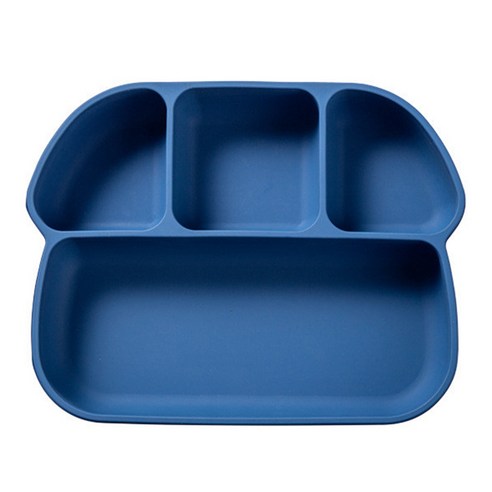 Retemporel 식사 접시 버섯 그릇 이유식 보충 먹이 보조 식품 하단에 흡입 컵 포함, 1개, 파란색
