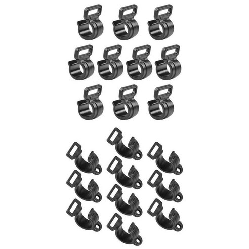 20 pcs 야외 캠핑 천막 후크 캠퍼 윈드 로프 클램프 지원 옷걸이 크리스마스 파티 캠핑 텐트 실내 및 야외 용품, 검은색, 플라스틱