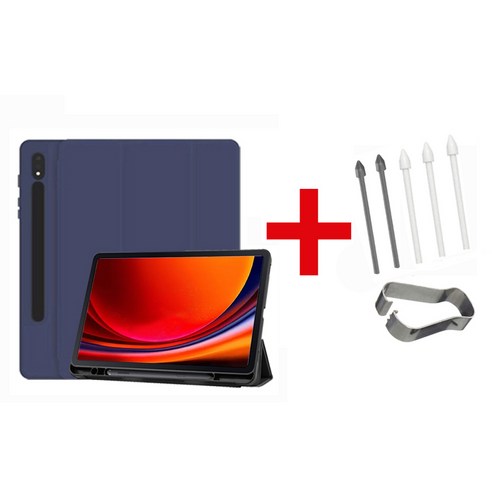 갤럭시탭S9 S9플러스 S9울트라 S펜수납 북커버 케이스 S9+ 케이스나라, 네이비