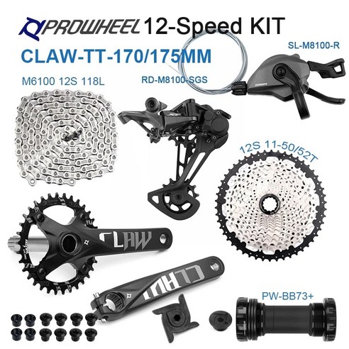 SHIMANO XT M8100 그룹 세트 변속기 클로 170 175mm 크랭크셋 자전거 시프터 12S 118L MTB, 74.8100 12S MS52T NO BB - 32T-