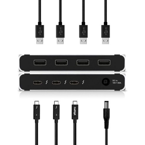 칼디짓 썬더볼트4 요소 허브 - 범용 멀티 포트 허브 4X 4/USB4 포트 USB 3.2 Gen2 10Gb/s 단일 디스플레이 최대 8K 또는 듀얼 4K 60Hz 디스플레이
