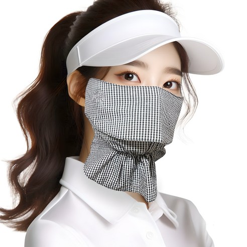 고운골프 L지지미 면마스크, 블랙, 1개