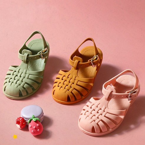 바이시유 발편한 아동 유아 키즈 여름 샌들 슬리퍼 젤리슈즈 신발