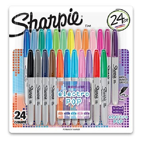 SHARPIE Electro Pop Marker 샤피 일렉트로 팝 마카 마커 펜 파인 24색 드로잉 디자인 전사펜 타투