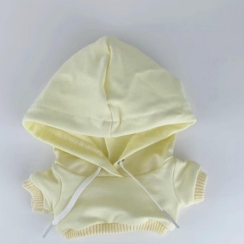 모카돌 10cm 15cm 20cm 솜인형옷 심플 후드티 무속성 의상 솜뭉치 아이돌인형 솜깅이, 라이트옐로우, 20cm 솜인형, 1개