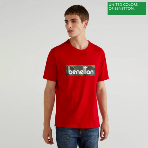 베네통티셔츠 베네통 Basic pattern logo t-shirt 0F_3096J17H6_015 Best Top3