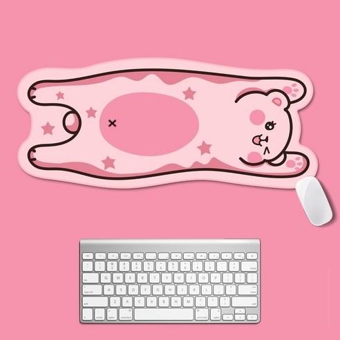 YJQ 큰 귀여운 Kawaii 마우스 패드 노트북 데스크 매트 데스크탑 고무 패드 게이머 게임 매트 PC 노트북 게임 액세서리, Big pink bear