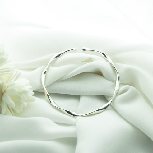 팔각형 여성 팔찌 커플팔찌 실버 도금 패션 쥬얼리