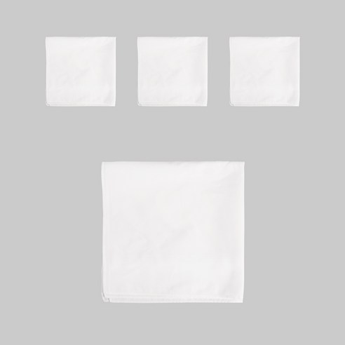 [모핸] 손수건 꾸미기 (염색용손수건) 4개, 중(35cm×35cm)