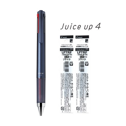 파이롯트 쥬스업 4색 0.4mm 볼펜 리필(2개) 세트, 1개, 쥬스업 4색 미드나잇+리필2