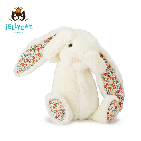 젤리캣 젤리캣 꽃옷감 크림색 보니토끼 봉제인형꽃귀 토끼 베이비 jellycat 잴리캣, 젖을 섞은, 13cm