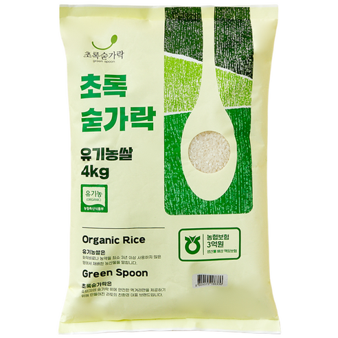 초록숟가락 신동진 유기농쌀, 상등급, 4kg, 1개