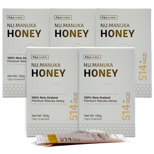 뉴와이즈 마누카꿀 MGO514+ (UMF15+) 스틱 15개입/ Nu.wise-nu. Manuka honey 뉴질랜드 마누카꿀, 뉴질랜드 건강식품