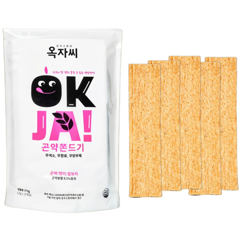 옥자씨 국내산 곤약 쫀드기 고소한 곡물 쫀디기, 25g, 7개 25g × 7개, 개당 중량 × 수량 섬네일