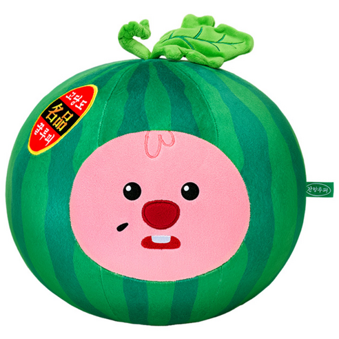 잔망루피 촌캉스 수박 인형 쿠션, 혼합색상, 29.5cm