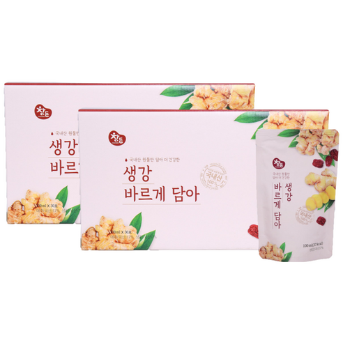 참든 생강차 생강즙 유기농생강즙 생강바르게 담아, 100ml, 60개