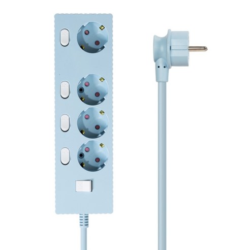 파워존 4000W 고용량 웨이브 개별스위치 과부하차단 4구 멀티탭 콘센트 50cm 1.5m 3m 5m 7m, 1개