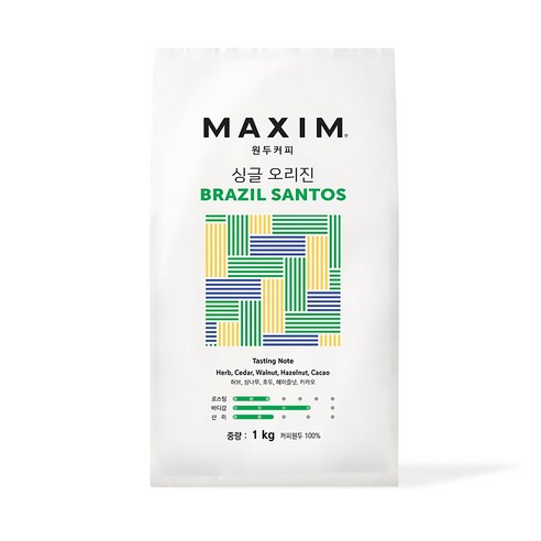 매일 아침, 나만의 작은 카페를 열어 보세요: 맥심 싱글 오리진 브라질 산토스 원두커피1kg