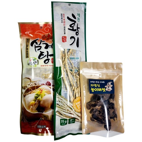 한우물 약재 능이백숙 삼계탕 재료 세트 능이10-30, 135g, 3개
