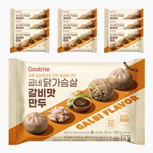 굽네 닭가슴살 갈비맛 만두 180g, 180g, 10개