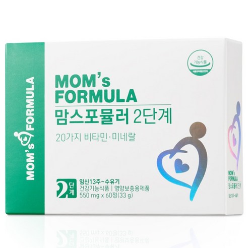 맘스포뮬러 2단계 임산부 수유부 산후 출산후 종합 비타민 철분제 모유수유, 1개, 60정
